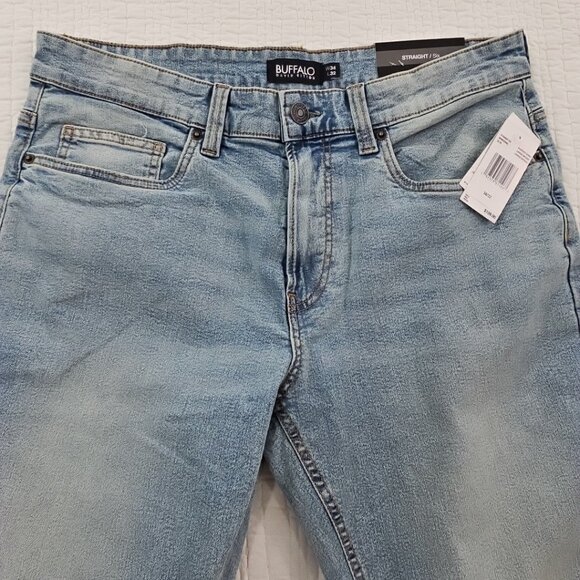 Buffalo David Bitton Straight Six Jeans Men's 34x30 Light Wash NWT Stretch NEW - Picture 9 of 16